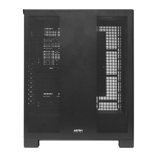 Boîtier tour pour station de travail Abysm AI Pro 100 EATX, ATX, Micro ATX, ITX - Panneaux métalliques - 3,5" et 2,5" - USB-A, USB-C et Audio - 1 ventilateur installé - Supporte le refroidissement liquide