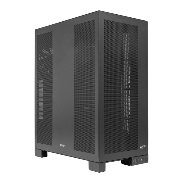 Boîtier tour pour station de travail Abysm AI Pro 100 EATX, ATX, Micro ATX, ITX - Panneaux métalliques - 3,5" et 2,5" - USB-A, USB-C et Audio - 1 ventilateur installé - Supporte le refroidissement liquide