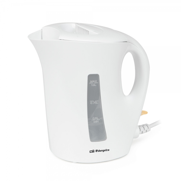 Bouilloire Orbegozo KT 4150 1L 1200W - Sans BPA - Poignée Touche Froide - Arrêt Automatique - Indicateur de Niveau d'Eau - Nettoyage Facile