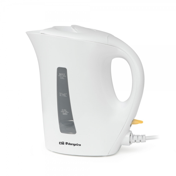 Bouilloire Orbegozo KT 4150 1L 1200W - Sans BPA - Poignée Touche Froide - Arrêt Automatique - Indicateur de Niveau d'Eau - Nettoyage Facile