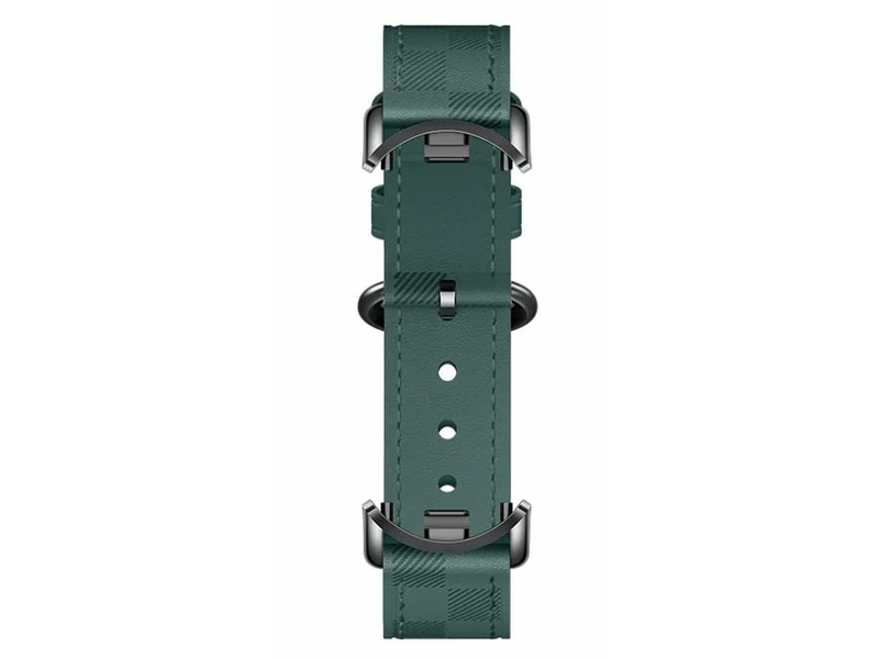 Bracelet à carreaux Xiaomi pour bracelet d'activité Mi Smart Band 8 - En cuir et métal - Couleur verte