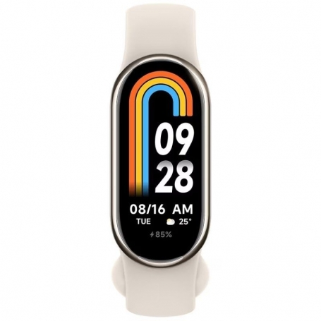 Bracelet d'activité Xiaomi Mi Smart Band 8 Écran Amoled 1,62" - Bluetooth 5.2 - Taux de rafraîchissement de 60 Hz - Luminosité maximale de 600 nits - 200 modèles de cadrans - Plus de 150 modes sportifs - Couleur Or Champagne