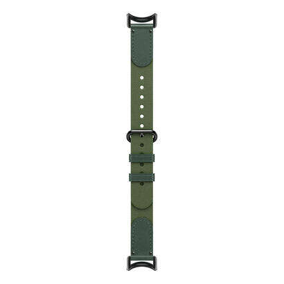 Bracelet tressé Xiaomi pour bracelet d'activité Mi Smart Band 8 - En nylon et cuir - Couleur verte
