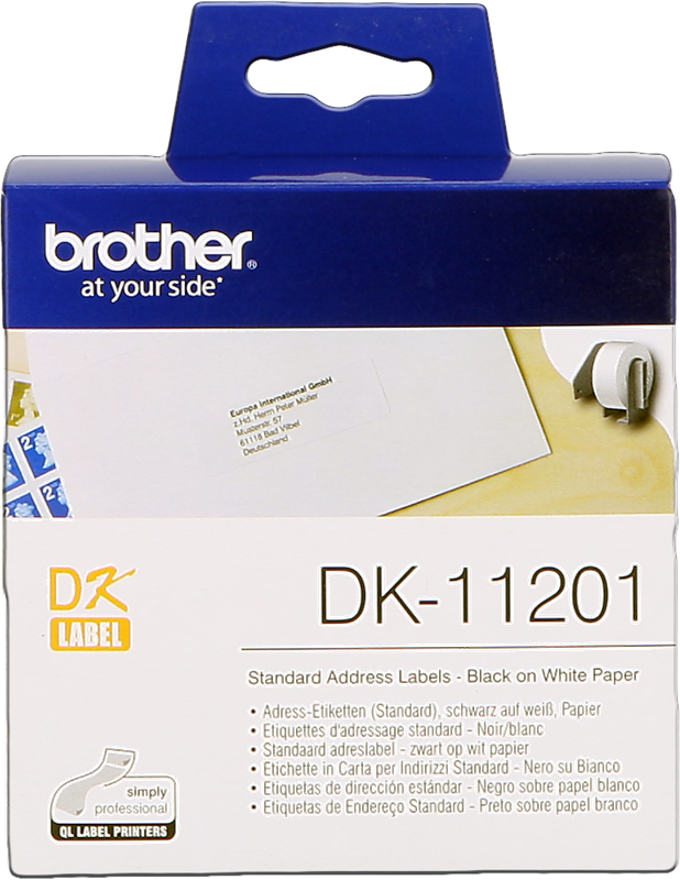 Brother Rouleau étiquettes DK-11201 Noir sur blanc, 29 x 90 mm