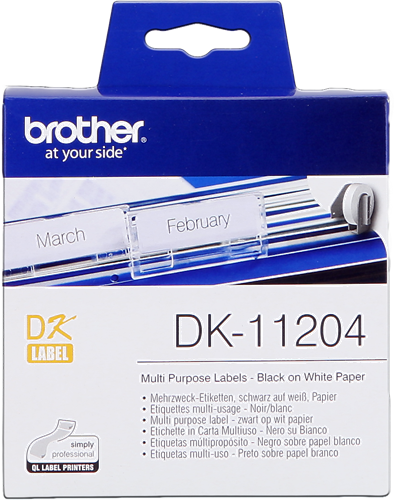 Brother Rouleau étiquettes DK-11204 Noir sur blanc, 17 x 54 mm
