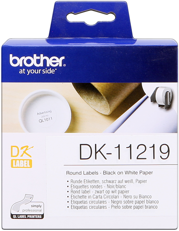 Brother Rouleau étiquettes DK-11219 Noir sur blanc, 12 mm de diamètre