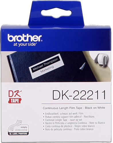 Brother Rouleau étiquettes DK-22211 Blanc, 29 mm x 15,24 m