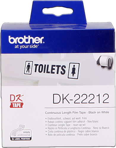 Brother Rouleau de film continu DK-22212 Noir sur blanc, 62 mm