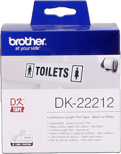 Brother Rouleau de film continu DK-22212 Noir sur blanc, 62 mm