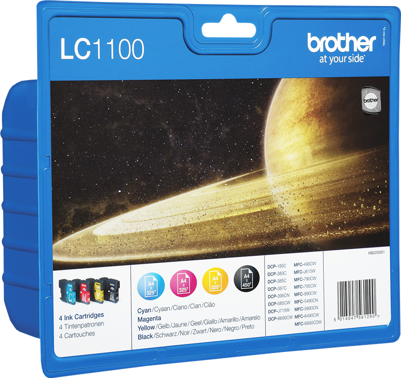 Cartouche compatible Brother LC980/LC1100 - pack de 4 - noir, jaune, cyan,  magenta - Switch Pas Cher | Bureau Vallée