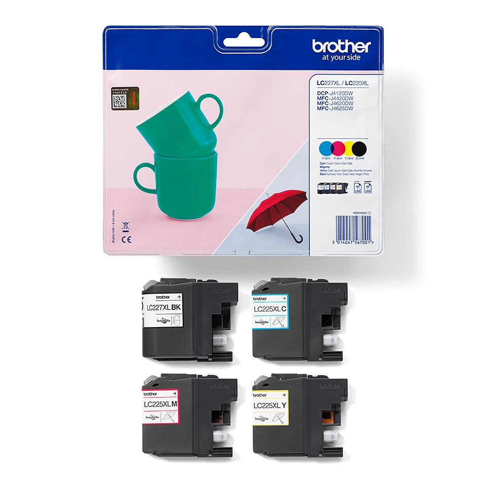 Brother pack LC227XL/LC225XL, 4 cartouches