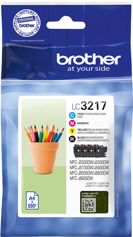 Brother Cartouche d'encre LC-3217 noir + 3 couleurs