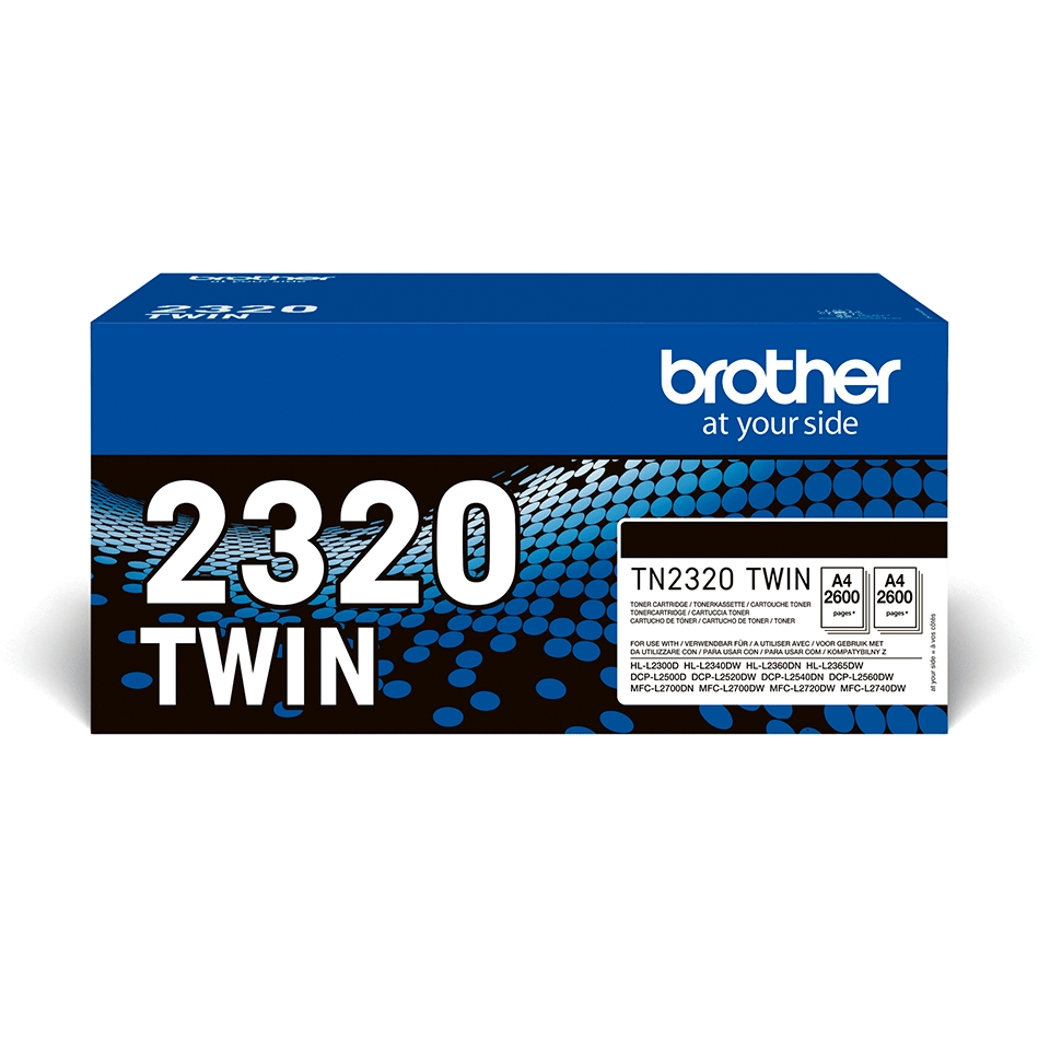 Brother TN2320 Noir Lot de 2 cartouches de toner d'origine - TN2320TWIN
