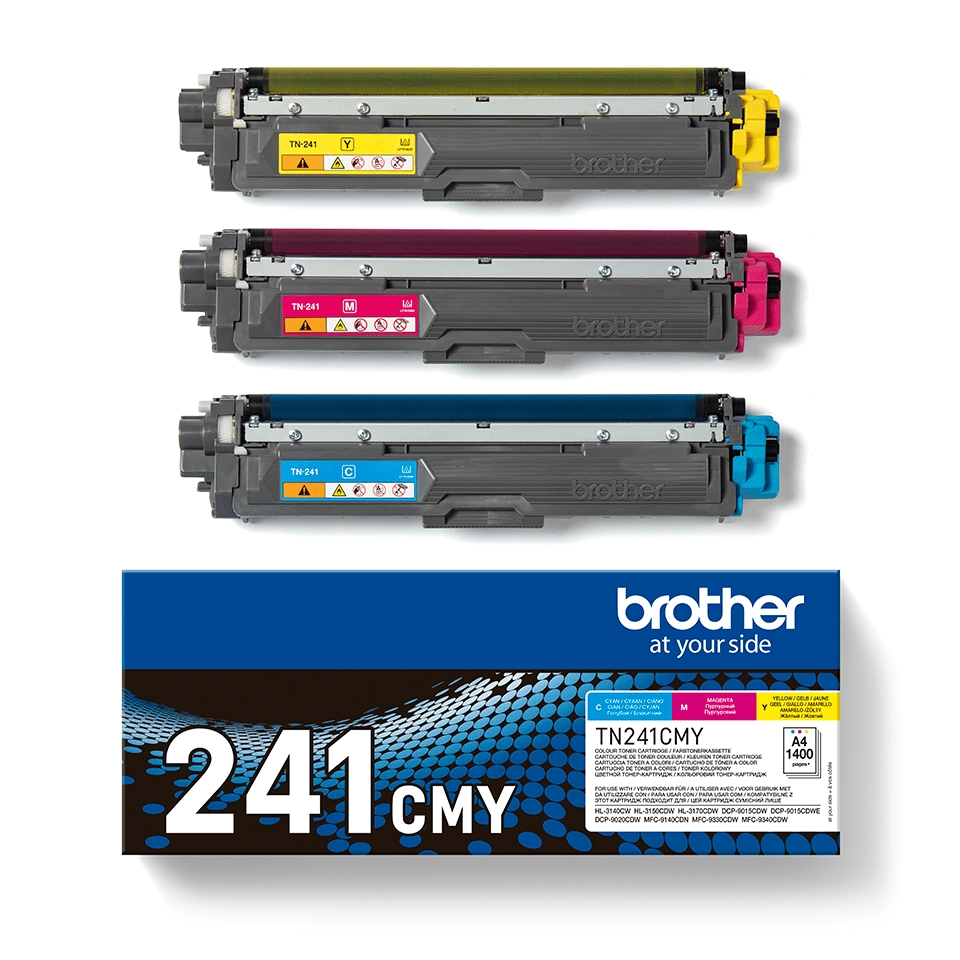 ✓ Brother Lot de 3 toners TN241 - (Cyan, Magenta, Jaune) couleur couleur en  stock - 123CONSOMMABLES