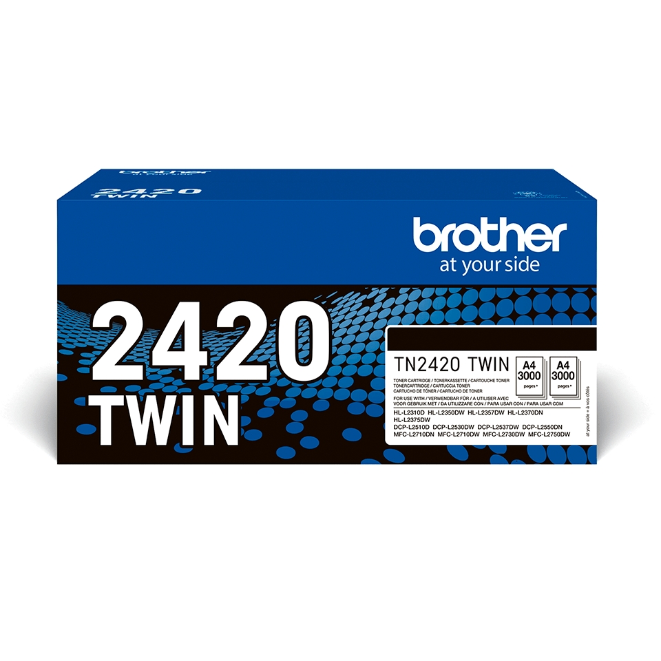 Brother TN2420 Noir Lot de 2 cartouches de toner d'origine - TN2420TWIN