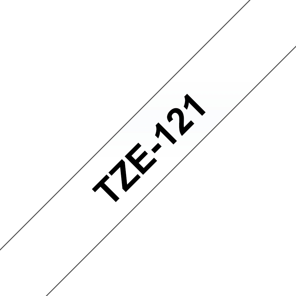 Ruban compatible Brother TZe121 - Texte noir sur fond transparent