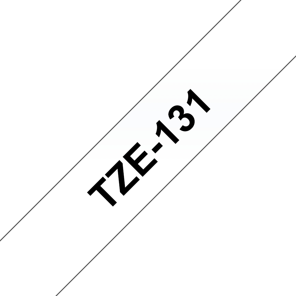 Ruban compatible Brother TZe131 - Texte noir sur fond transparent - Largeur 12 mm x 8 mètres