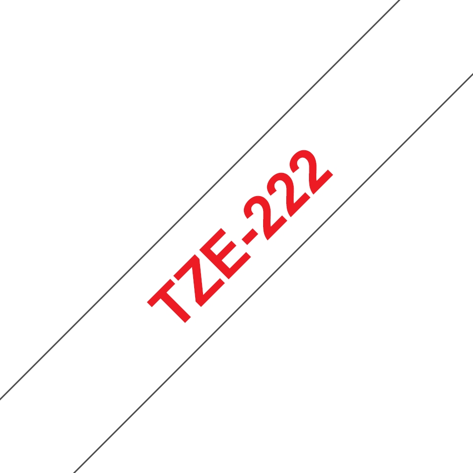 Brother TZe222 Ruban d'étiquettes laminées - Texte rouge sur fond blanc