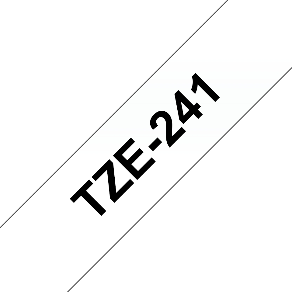 Ruban compatible Brother TZe241 - Texte noir sur fond blanc - Largeur 18 mm x 8 mètres