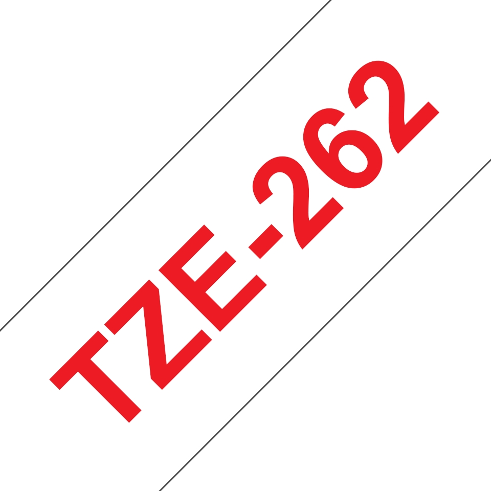 Brother TZe262 Original Ruban d'étiquettes laminées - Texte rouge sur fond blanc - Largeur 36 mm x 8 mètres