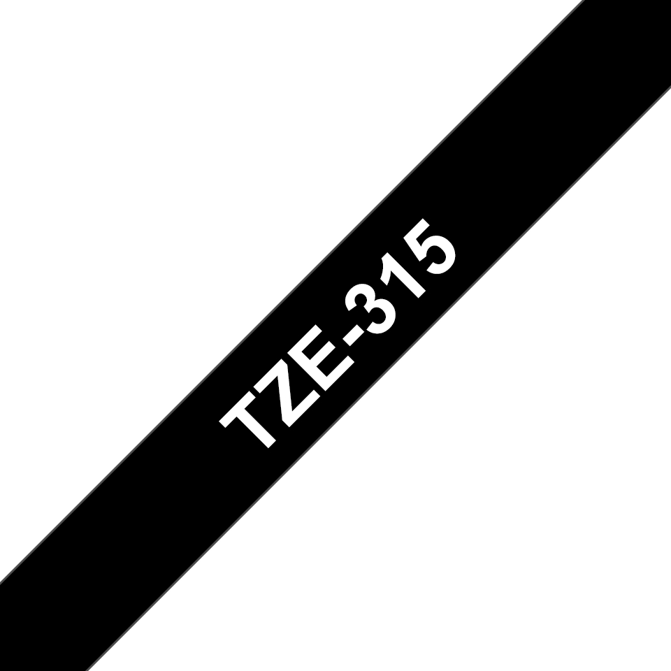 Ruban compatible Brother TZe315 - Texte blanc sur fond noir