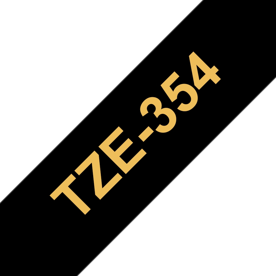 Brother TZe-354 (TZ-354) Ruban doré sur fond noir