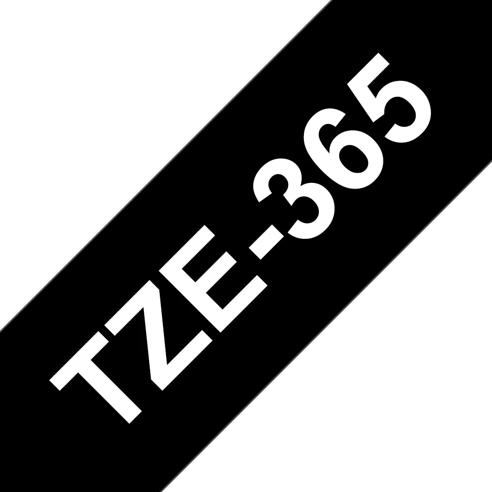 Brother TZe365 Original Ruban d'étiquettes laminées - Texte blanc sur fond noir - Largeur 36 mm x 8 mètres