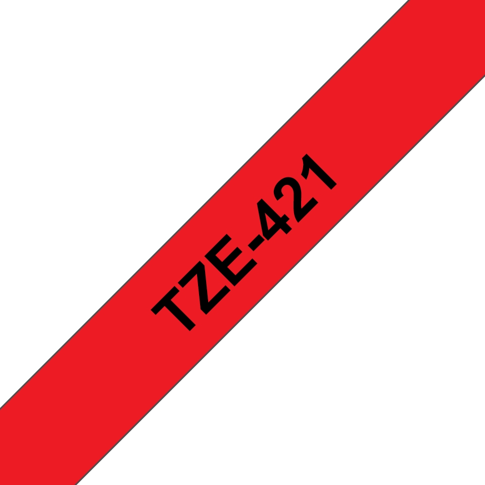 Ruban compatible Brother TZe421 - Texte noir sur fond rouge