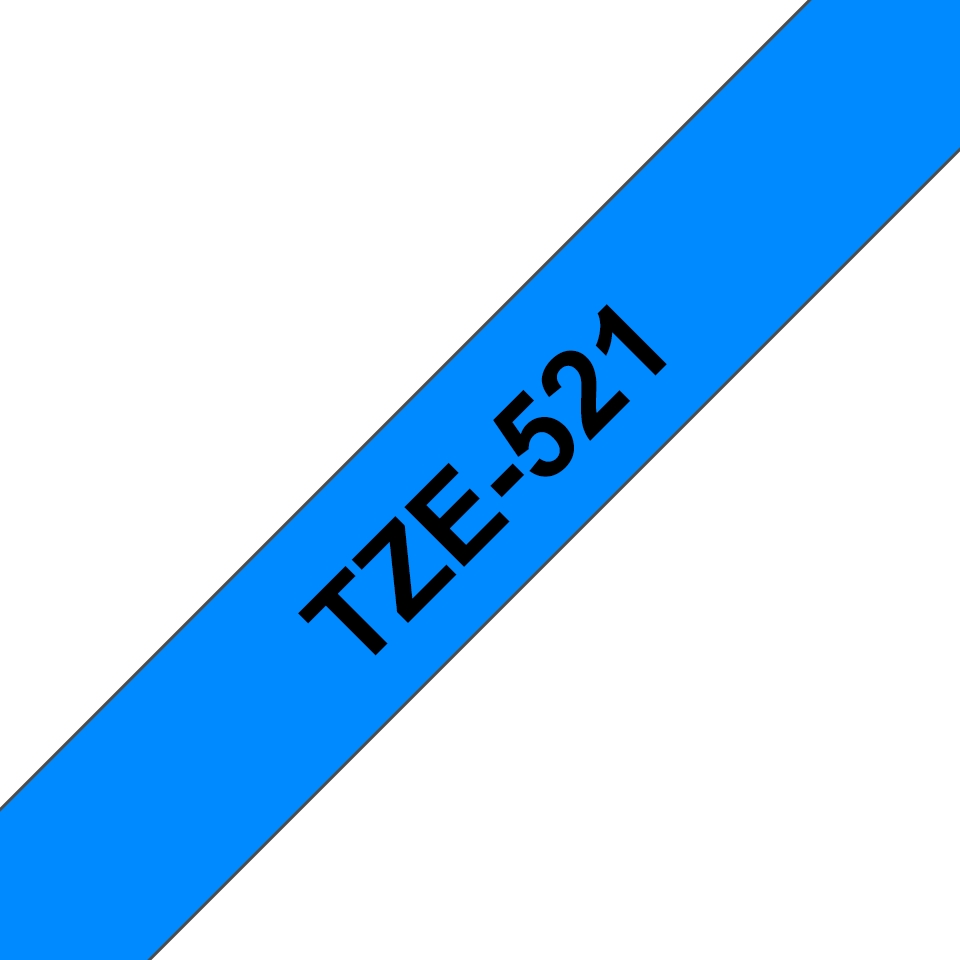Ruban compatible Brother TZe521 - Texte noir sur fond bleu