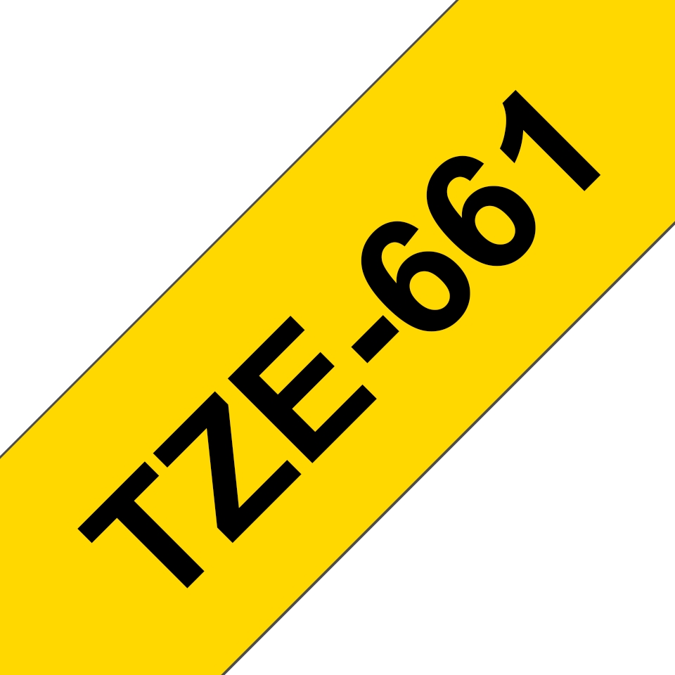 Brother TZe661 Original Ruban d'étiquettes laminées - Texte noir sur fond jaune - Largeur 36 mm x 8 mètres
