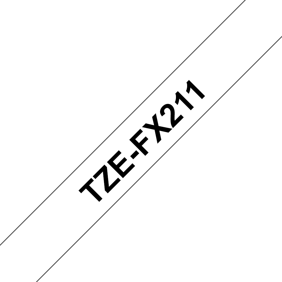 Brother TZeFX211 Ruban plastifié - Texte noir sur fond blanc
