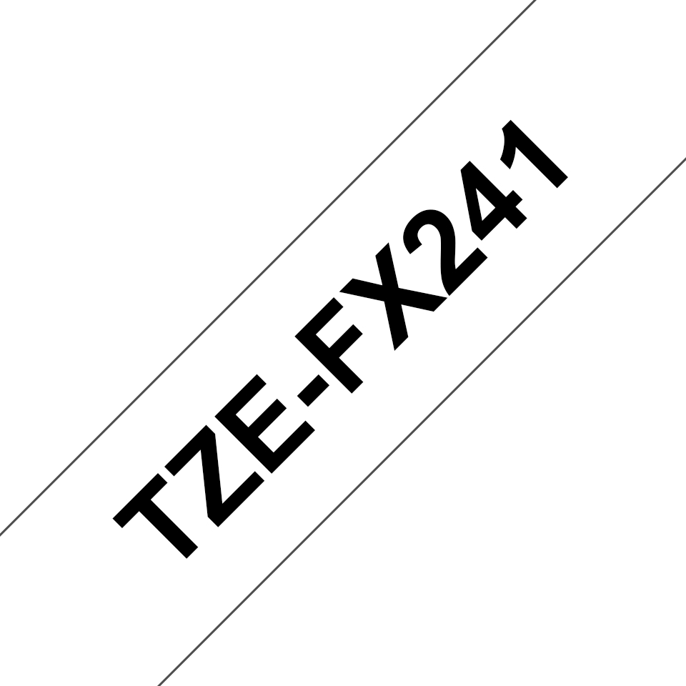 Brother TZeFX241 Original Ruban d'étiquettes plastifiées flexibles - Texte noir sur fond blanc - Largeur 18 mm x 8 mètres