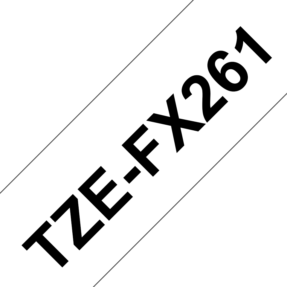 Brother TZeFX261 Original Ruban d'étiquettes plastifiées flexibles - Texte noir sur fond blanc - Largeur 36 mm x 8 mètres