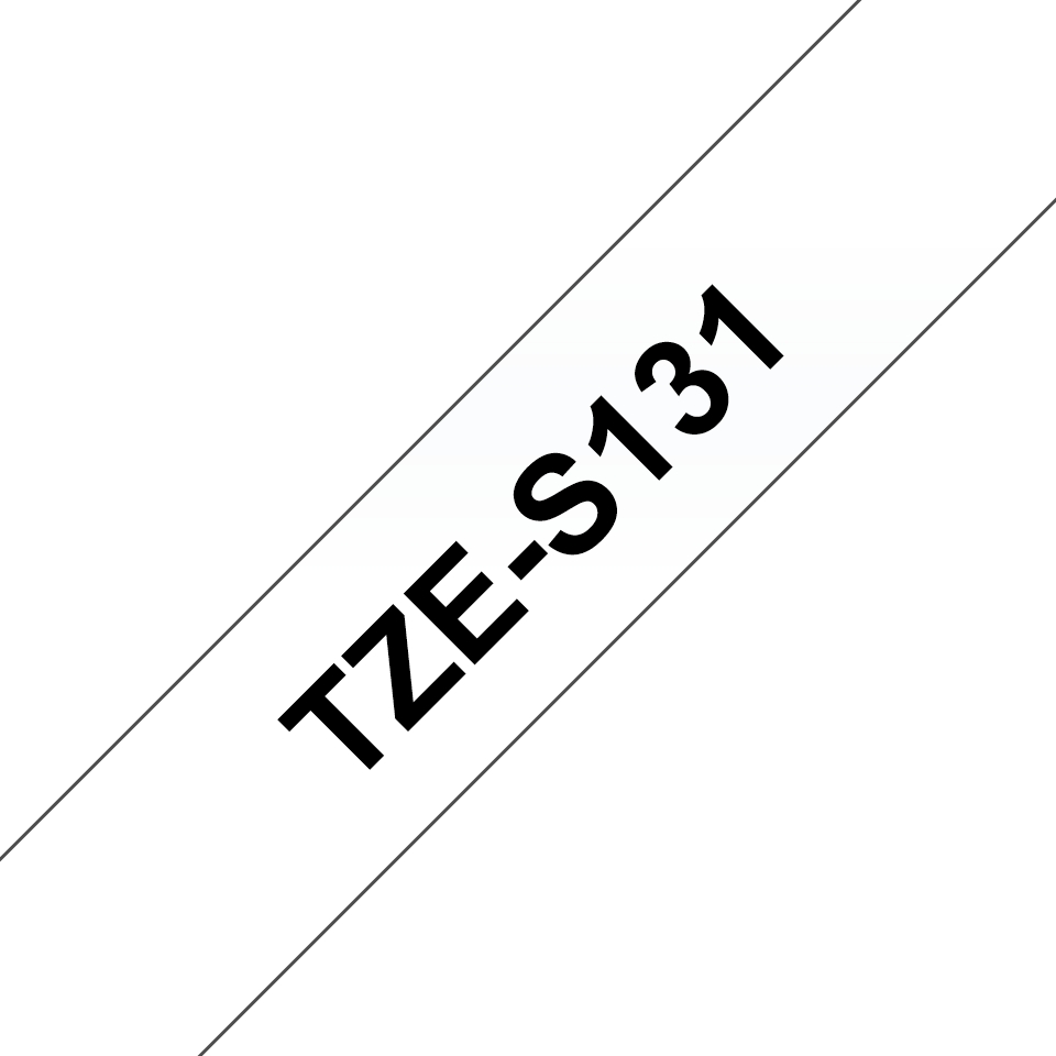 Brother TZeS131 Ruban d'étiquette laminé super adhésif original - Texte noir sur fond transparent - Largeur 12 mm x 8 mètres