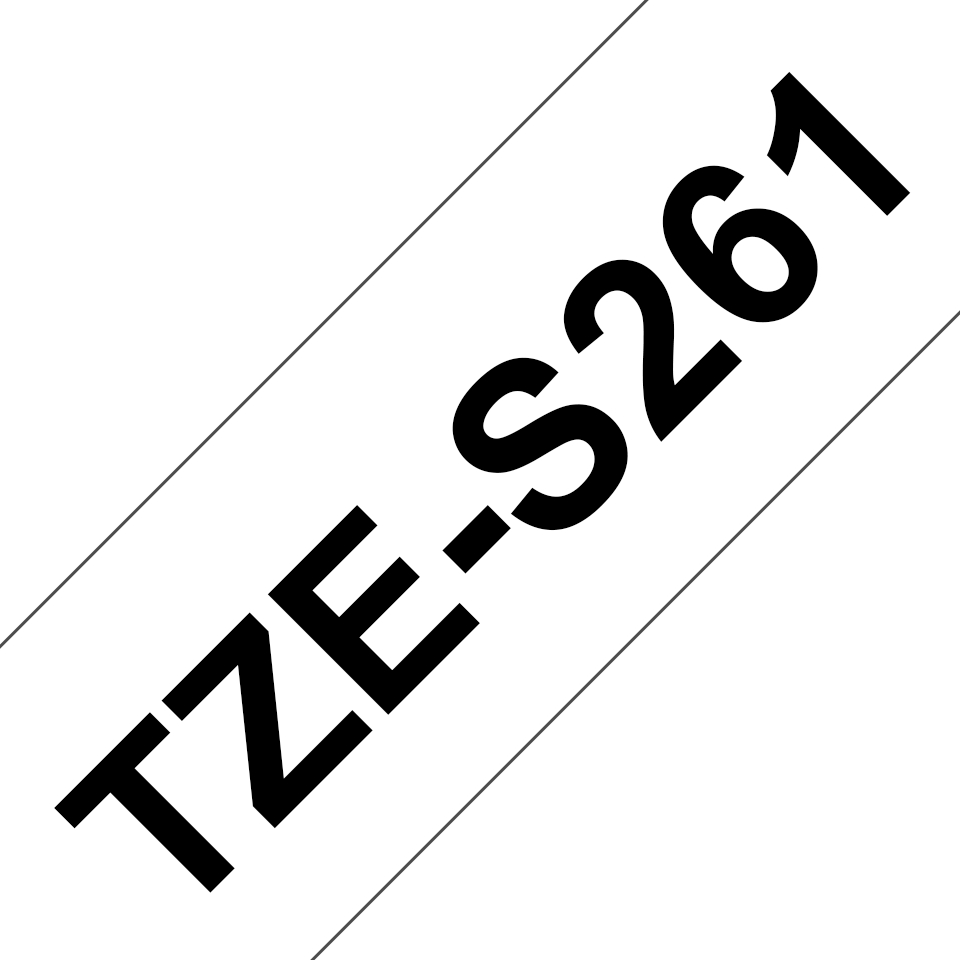 Brother TZeS261 Ruban d'étiquettes laminées super adhésif original - Texte noir sur fond blanc - Largeur 36 mm x 8 mètres
