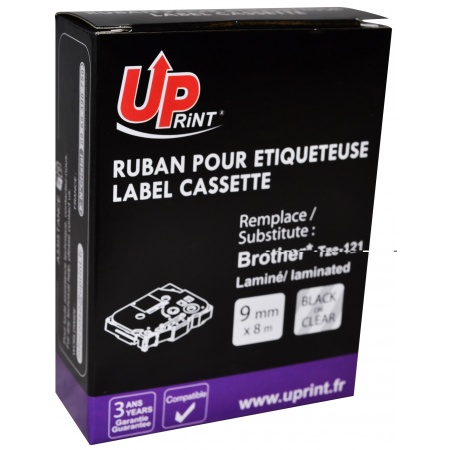 Ruban UPrint TZe-121 (TZ-121)Ruban Noir sur incoloré