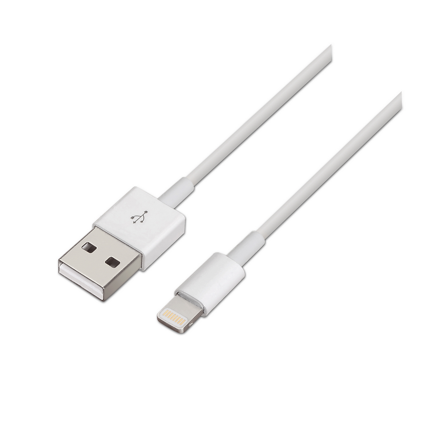 Câble Aisens Lightning vers USB 2.0 - Lightning/M-USB A Mâle - 2.0m - Couleur Blanche