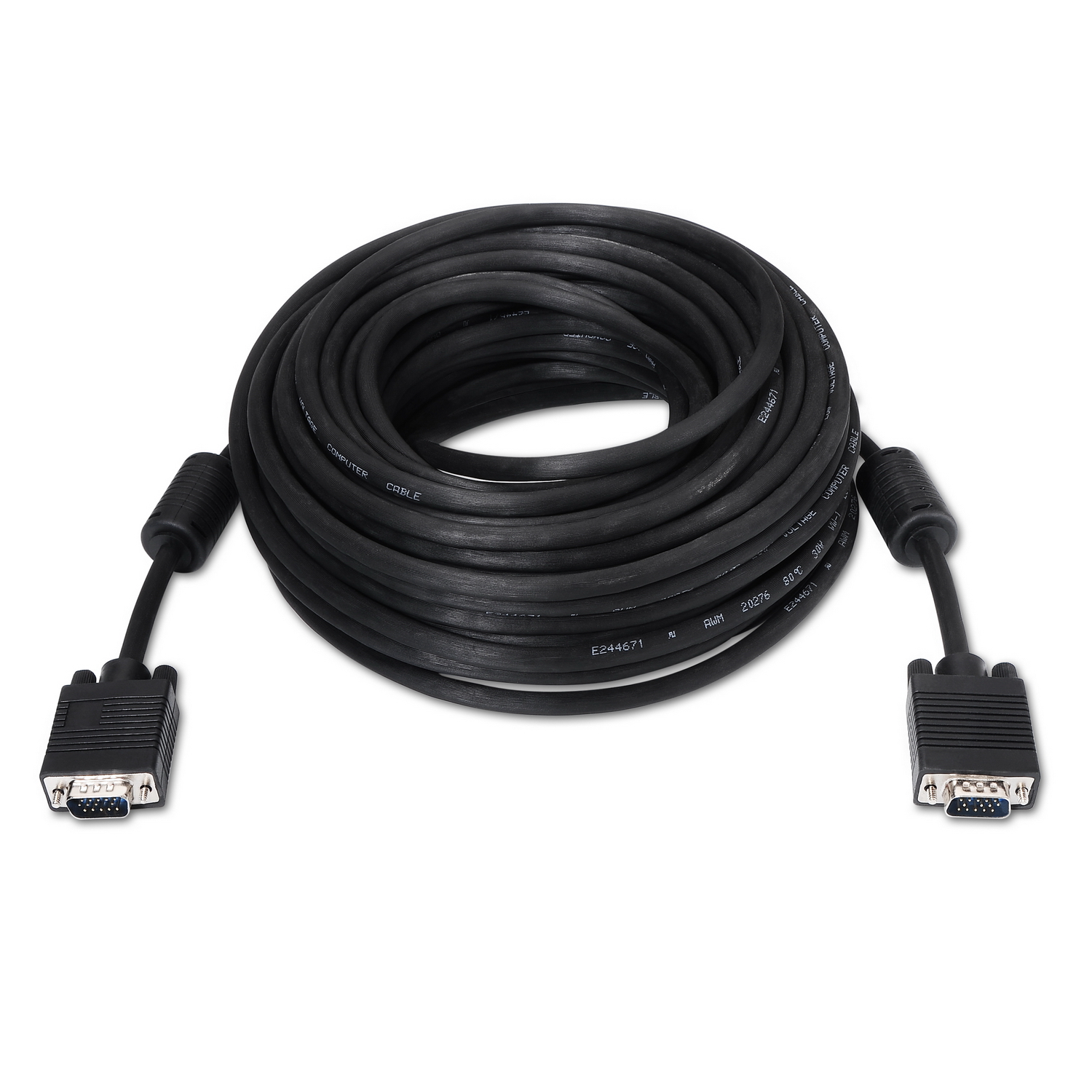 Câble Aisens SVGA avec Ferrite - HDB15/Mâle-HDB15/Mâle - 15m - Couleur Noir