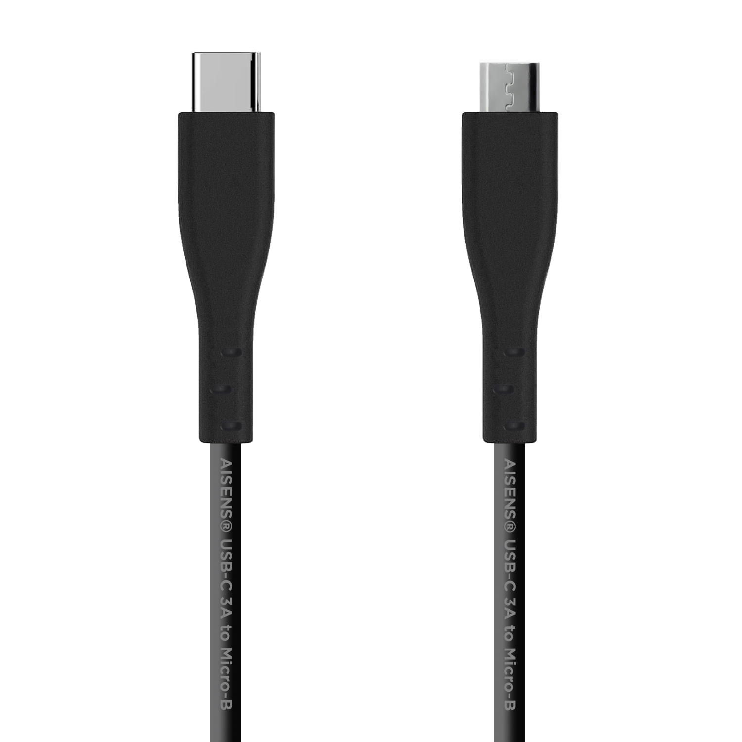 Câble Aisens USB 2.0 3A - Type USB-C/M-Micro B/M - 1.0m - Couleur Noir