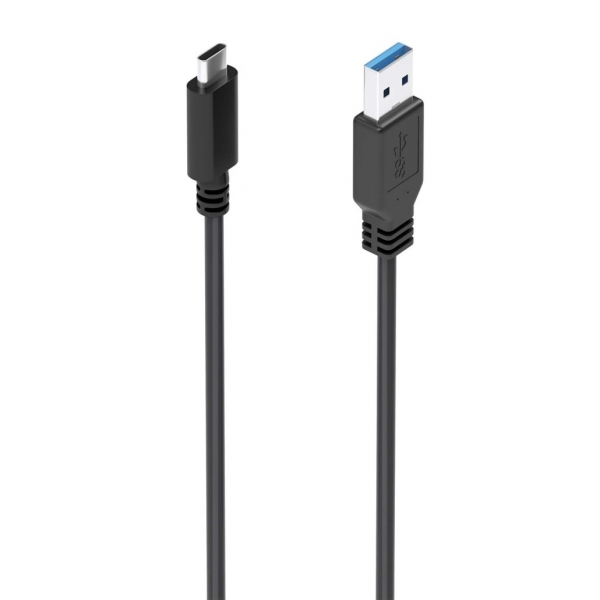 Câble Aisens USB 3.1 Gen2 10 Gbit/s - Connecteur USB-C vers USB-A - Charge jusqu'à 3 A - Transfert 10 Gbit/s - Compatible Thunderbolt 3 - Couleur Noir