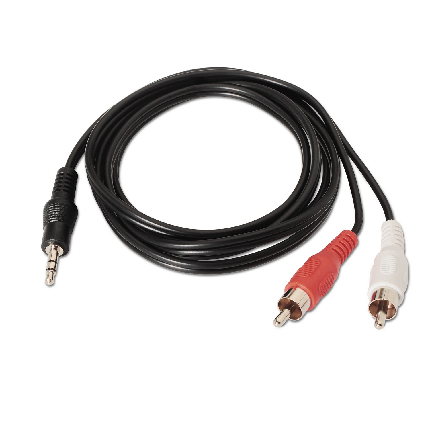 Câble Audio Stéréo Aisens - JACK 3.5/M-2xRCA Mâle - 1.5m - Couleur Noir