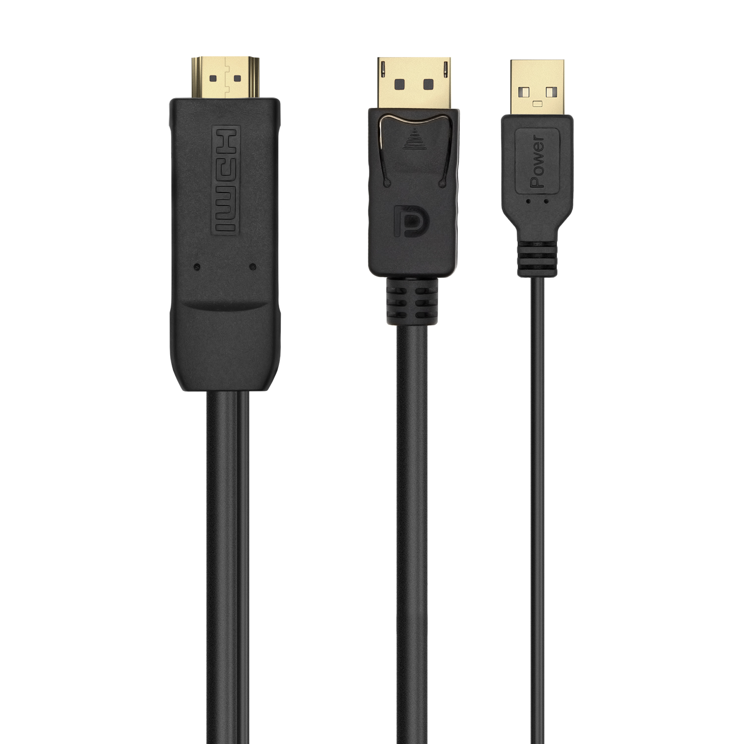 Câble convertisseur actif Aisens HDMI 2.0 + USB POWER. vers DisplayPort V1.2 - HDMI/M-USB/M-DP/M - 1.8M - Couleur Noir