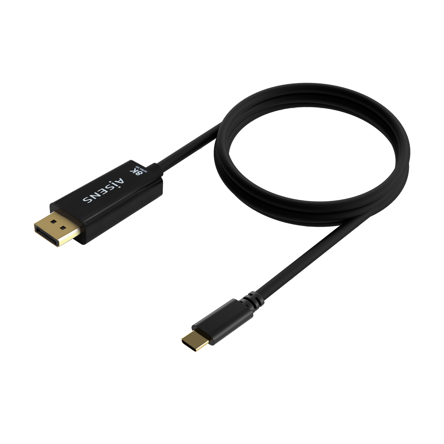 Câble convertisseur Aisens USB-C vers Displayport 8K@60Hz - USB-C/M-DP/M - 0,8 m - Couleur noire