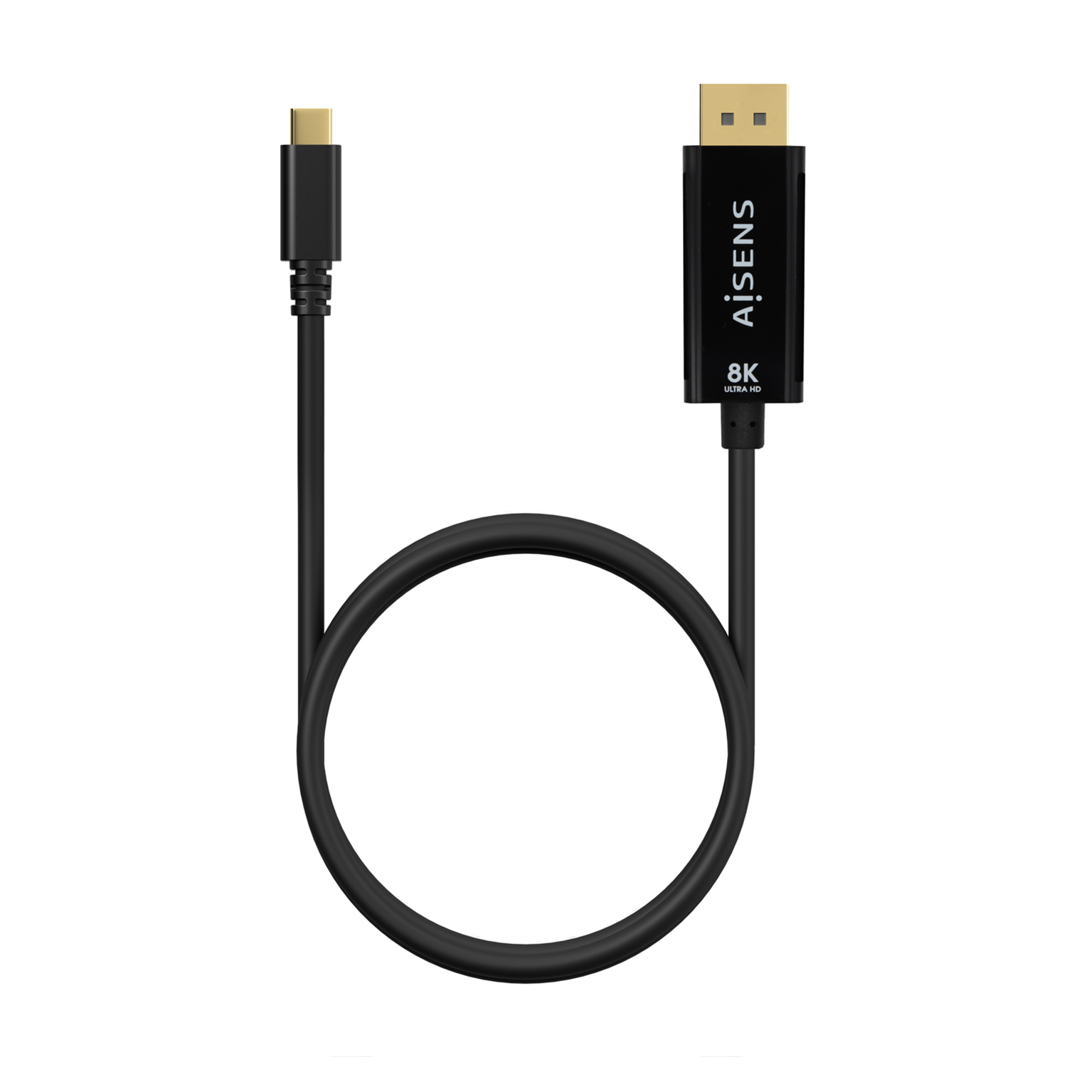 Câble convertisseur Aisens USB-C vers Displayport 8K@60Hz - USB-C/M-DP/M - 0,8 m - Couleur noire
