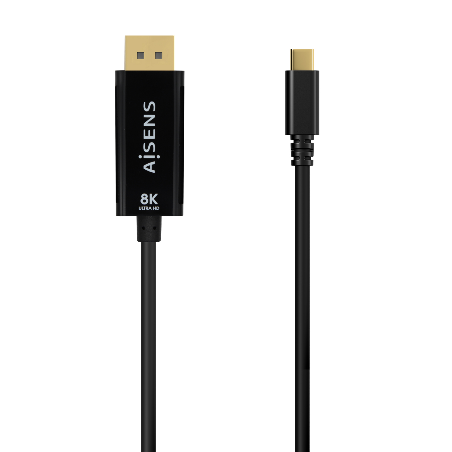 Câble convertisseur Aisens USB-C vers Displayport 8K@60Hz - USB-C/M-DP/M - 0,8 m - Couleur noire