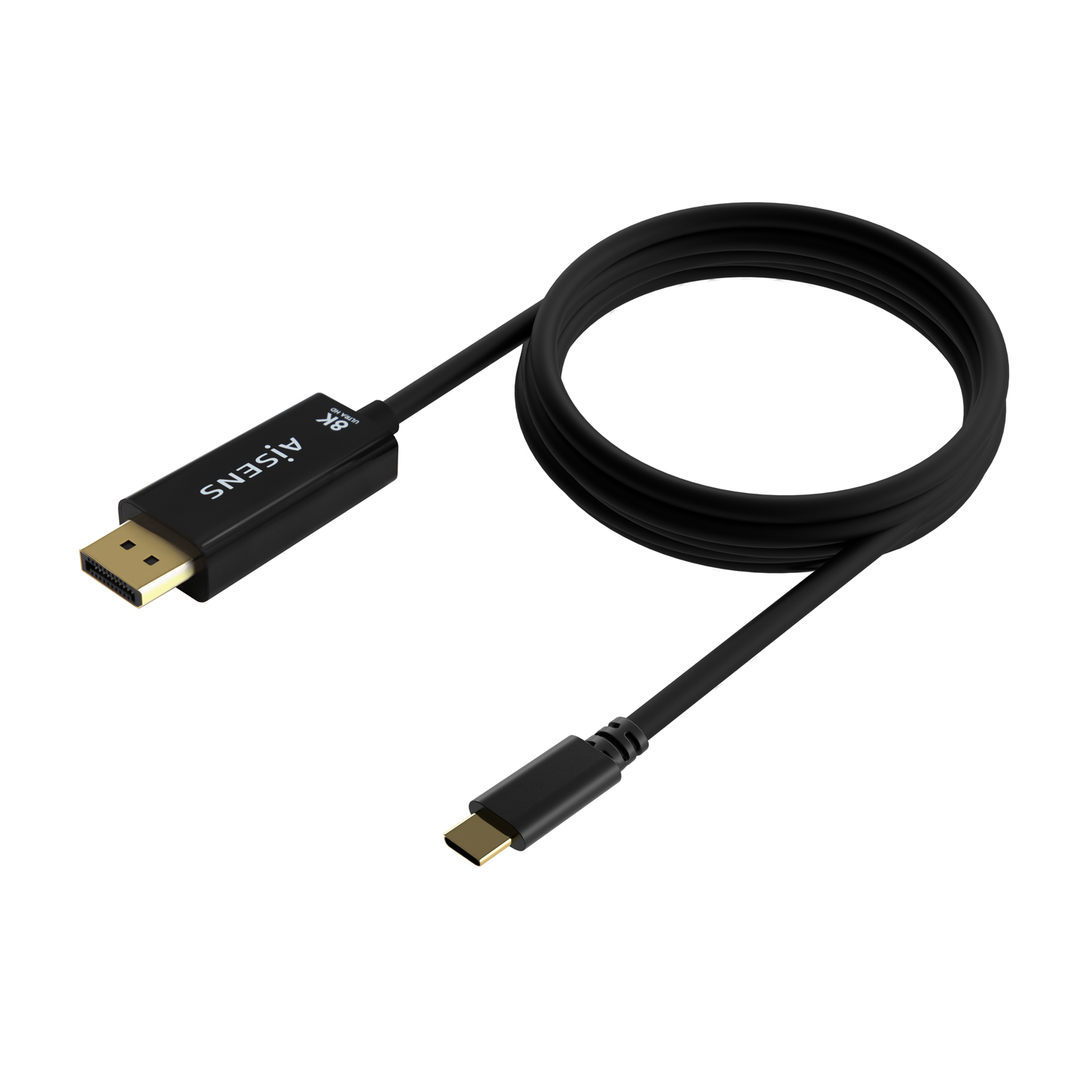 Câble convertisseur Aisens USB-C vers Displayport 8K@60Hz - USB-C/M-DP/M - 1,8 m - Couleur noire