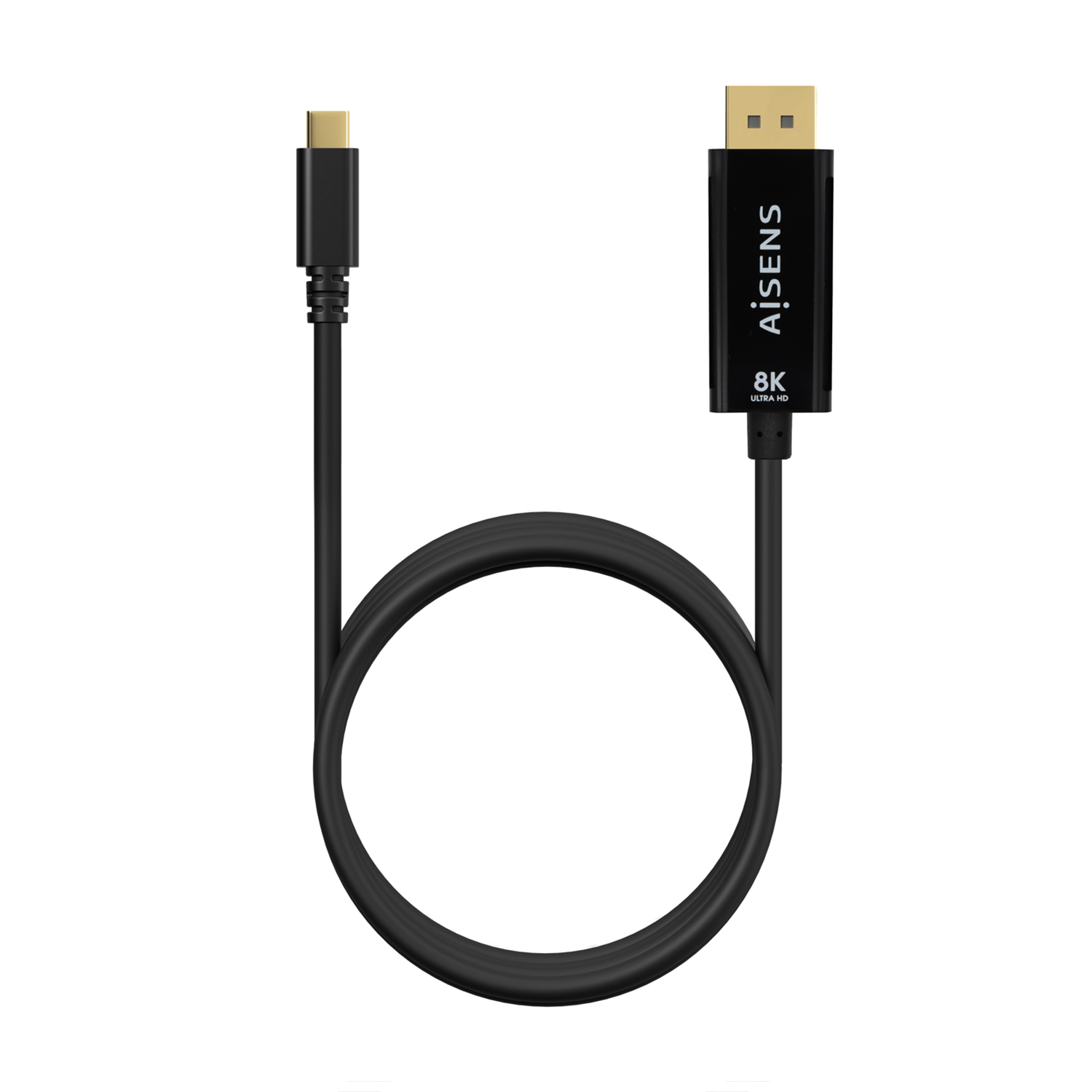 Câble convertisseur Aisens USB-C vers Displayport 8K@60Hz - USB-C/M-DP/M - 1,8 m - Couleur noire