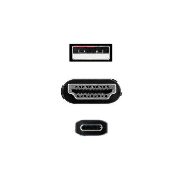 Câble convertisseur Nanocable HDMI Mâle vers USB-C Mâle - Longueur 1,8 m - Couleur Noir
