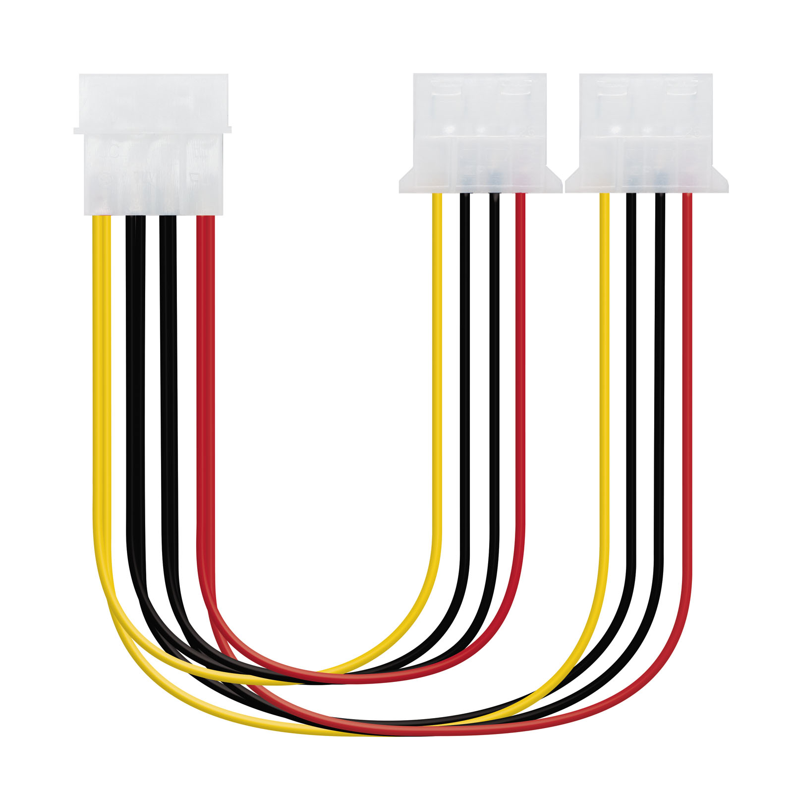 Câble d'alimentation Nanocable Molex 4 broches mâle vers 2x Molex 4 broches femelle 0,20 m