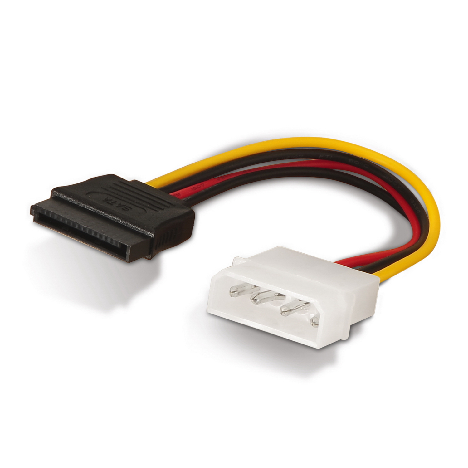 Câble d'Alimentation SATA Aisens - Molex 4pin/M-SATA Femelle - 16cm - 100% Cuivre - Couleur Noir